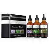 Essential Oils Gift Set - Essentials - Peppermint, Tea Tree and Lavender - Makes the Perfect Gift - Therapeutic Grade 1 fl oz bottles - Premium Select by Essential Oil Labs