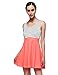 OMY OMEYA.WANSHIDA. Womens Sexy Open Back Cocktail Slim Black White Striped Mini Dress (M, Coral)