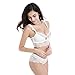 Varsbaby Women's Push Up Embroidery Bras Set Lace Lingerie Bra and Panties, Size 34C, White