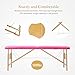 Uenjoy Massage Bed 72'' Professional Folding Massage Table 2 Fold, Basic & Portable, Pink