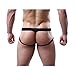 YiZYiF Men's Open Butt Jockstrap Briefs Mesh Fishnet Underwear Black Medium