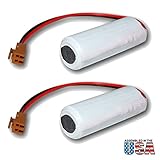 Two Exell EBPLC-LTC-3PN-S2WC 3V PLC Lithium Computer Backup Batteries, Replaces Dantona LITH46, LITH-46, Fanuc A02B-0200-K102, Fanuc A98L-0031-0012, Fanuc A98L0031001, Interstate A55DELTA