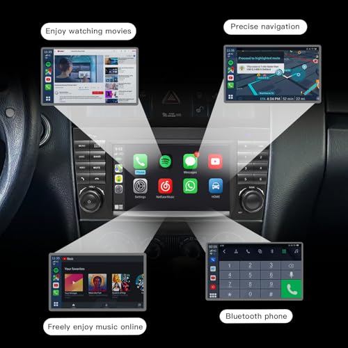 7 Inch 2+64G Car Stereo for Mercedes Benz C G CLK Class W203 W463 A160 Carplay Android 13 Auto Radio Upgrade Touch Screen Dsp Navigation GPS 2004-2007