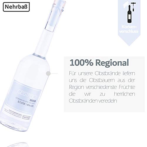 Nehrbaß - 2er Set Obstler aus Äpfeln und Birnen 0,7 Liter - Premium Edelbrand Obstbrand 40% Vol. - Birne & Apfel Schnaps… – Bild 4