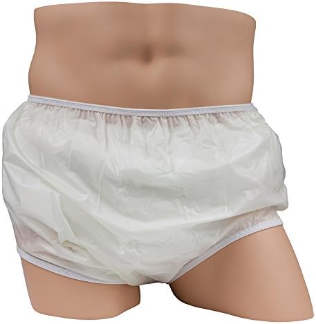 Leakmaster Pull On Vinyl Plasitc Pant White -Small by Leakmaster