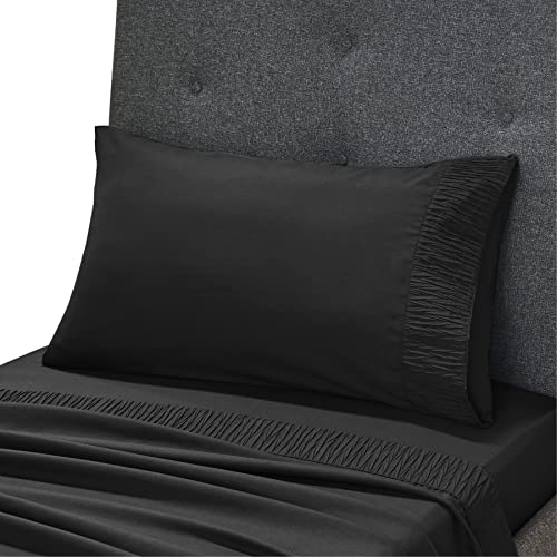 Bedsure Black Twin Sheets Set for Kids Soft 1800 Bedding Microfiber