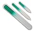 Genuine Czech, Etched, Crystal Glass, Green ,Manicure/Pedicure Files-set of 3