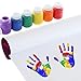 glokers Finger Pad and 6 Non-Toxic Washable Crayola Premium Toddler Arts & Crafts Painting Supplies 11 x 17 Inches, 50 Sheets of Thick White Paper, Colorful 7 Piece