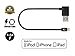 CreatePros MFI Certified Lightning to Angled USB Cable Compatible with iPhone, iPad and iPod - 11 Inches (28 Centimeters) - Black