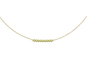 DeScount Dainty Birthstone Beaded Bar Necklace,18K Gold Plated Handmade Faceted Turquoise,Lapis,Amazonite,Tiger Eye,Emerald,Ruby,Blue Apatite,Opal Stone Necklaces for Women