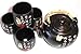Happy Sales HSTS-PMB01, Black Porcelain Tea Set Calligraphy 27oz