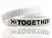 Cancer & Cause Awareness Bracelets with Saying Together WE Fight, Gift for Patients, Survivors, Family and Friends, Set of 2 Ribbon Silicone Rubber Wristbands for All (Lung Cancer White)