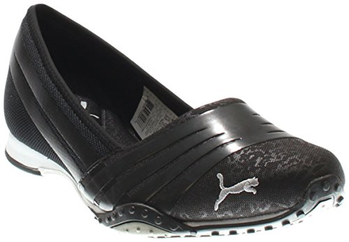 PUMA Women's Asha Alt 2 Shine Ballet Flat, Black/Drizzle, 7 B US
