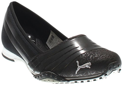 PUMA Women's Asha Alt 2 Shine Ballet Flat, Black/Drizzle, 6.5 B US