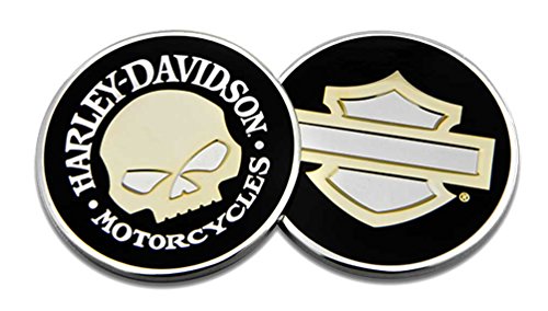 Harley-Davidson Mirror Skull B&S Challenge Coin, 1.75 in Coin, Black 8008505