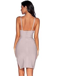 Meilun vestido de fiesta con tajo, tiras, escote en V profundo, para mujer