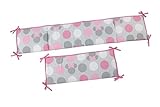 Disney Minnie Mouse Polks Dots 4 Piece Nursery Crib Bumper, Pink, Gray