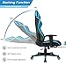 Furmax Gaming Chair High Back Office Racing Chair, Ergonomic Swivel Computer Chair Executive Leather Desk Chair with Footrest, Bucket Seat and Lumbar Support (Blue)