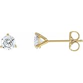 Solid 14k Yellow Gold 5/8 Cttw Lab-Grown Diamond Stud Earrings
