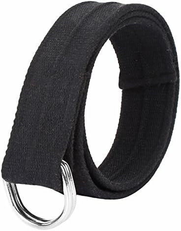 Canvas belt for Men black color D Ring Buckle