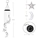Aunifun 2pcs LED Solar Mobile Wind Chime Star & Moon LED Solar Windchimes and Hummingbird Wind Chime for Decoration Home