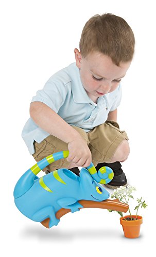 Melissa & Doug Sunny Patch Camo Chameleon Watering Can With Tail Handle and Branch-Shaped Spout