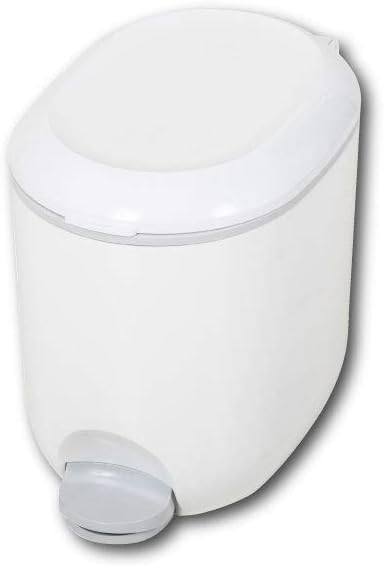 Addis 518503 Premium Deluxe Bathroom Pedal Bin with inner, 3.5 litre, White Grey, 29 x 18.5 x 23cm, White & Light Grey