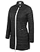 Meaneor Women's Lined Quilted Winter Long Coat Long Sleeve Zip Up Jacket
