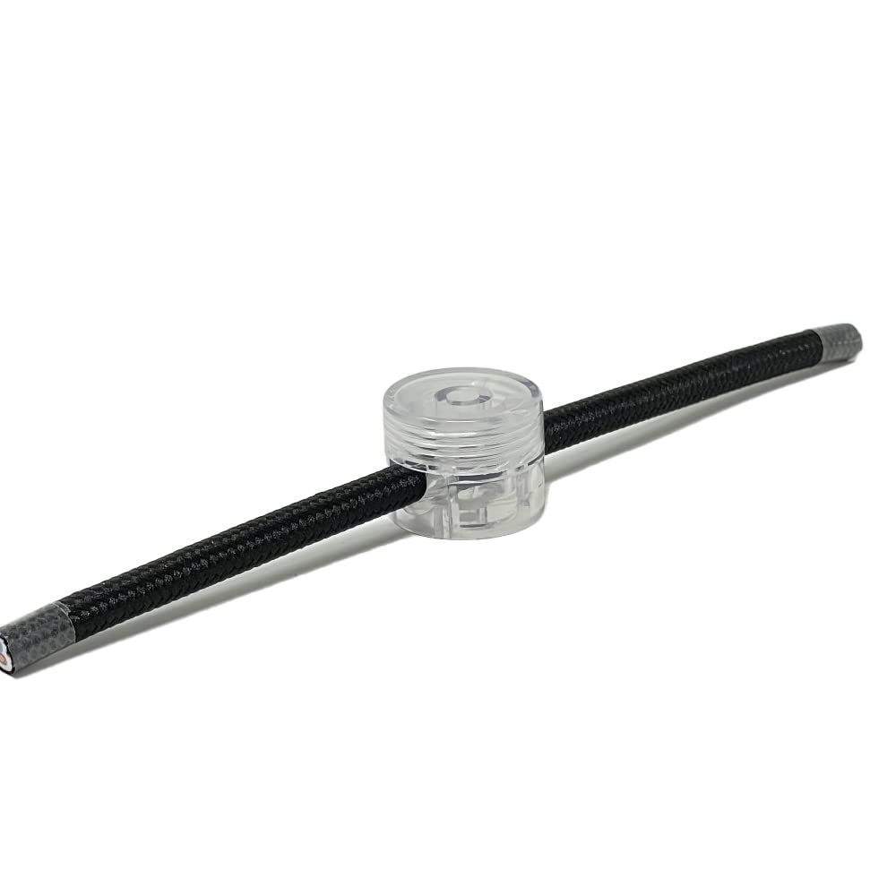 Wall and Ceiling Pins White / Black for Textile Cables Pack of 5 Made in Italy (Transparent)