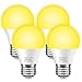 MINGER Bug Light Bulb Yellow LED Bulbs, Amber Bug Free Light Bulb Outdoor Porch Lights LED Warm Bulb 40W Equivalent (5W 550Lumens E26/E27), Outdoor Lighting Lamp for Patio Hallway Garage [4 Pack]