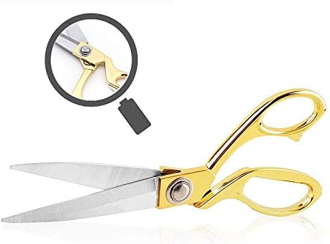 YOUZHIXUAN Heavy Duty Scissors-9 Inch Comfort Grip-Perfect for The Artist, Student,Sewing,Wedding Ceremony,Home or Office-Special Edition,Golden