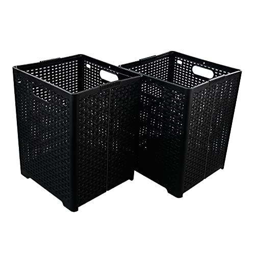 Neadas 2Pack Folding Plastic Laundry Baskets, Collapsible Laundry