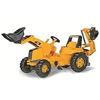 rolly toys CAT Construction Pedal Tractor: Backhoe Loader (Front Loader and Excavator/Digger), Youth Ages 3+