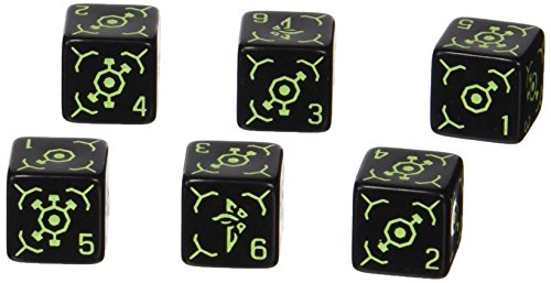 Q Workshop QWO6IE21 Ingress Dice - Ingress D6 Dice Set: Enlightened (6) Game Accessory