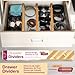 ROMJO Bamboo Drawer Organizers, Kitchen Drawer Dividers, Adjustable 17 to 21.75 inches, for Kitchen Utensil Holder, Set of 4, Brown