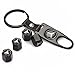 MYCXS Black Tire Valve Stem Air Caps Cover and Keychain Combo Set