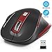 Wireless Mouse, RATEL 2.4G USB Wireless Ergonomic Mouse Computer Mouse 6 Buttons Laptop Mouse USB Mouse with Nano Receiver 2400 DPI 5 Adjustment Levels Cordless Wireless Mice for Windows-Red