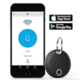 Bluetooth Key Finder, DinoFire Phone Finder Wallet Locator Finder, IP66 Waterproof Bluetooth Tracking Device Item Finder Anti Lost Alarm with Selfie Shutter for Apple iOS/Android Phone Tablet (Black)