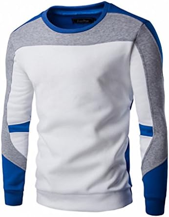 New Autumn Fashion Brand Casual Sweatshirt O-Neck Patchwork Slim Fit Knitting Mens Hoodies And Pullovers Men Pullover 9238 White L