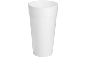 DART 20J16 3.7" Top and 2.4" Bottom Diameter, 6.1" Height, 20 Oz Big Drink Foam Cup (Case of 500), White