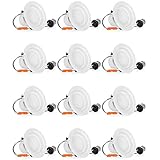 SGL 12-Pack 4 Inch Dimmable LED Recessed Lighting, 9W (65W Replacement), 5000K Daylight White, 850Lm, LED Downlight