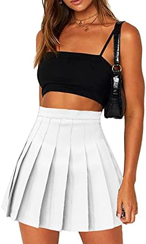 Pleated Mini Skirts for Women Teen Girls High Waisted Tennis Skirt Cute Summer Skater Skorts with Short Pleated Mini Skirts for Women Teen Girls High Waisted Tennis Skirt Cute Summer Skater Skorts with Short