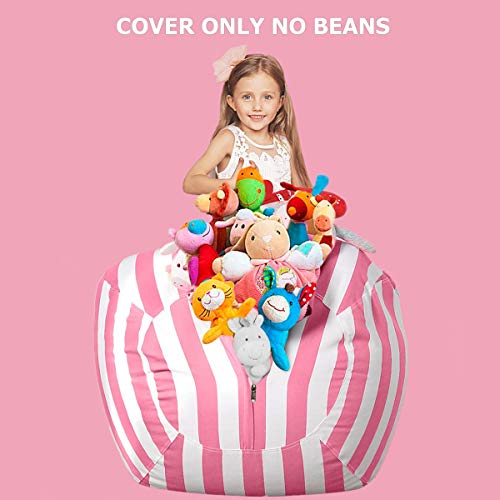 WEKAPO Stuffed Animal Storage Bean Bag Chair Cover for Kids | Stuffable Zipper Beanbag for Organizin - //coolthings.us