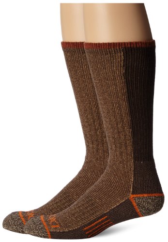 Dickies Men's 2 Pack Steel Toe Cotton Crew Socks, Khaki, Sock Size:10-13/Shoe Size: 6-12