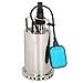 SUPER DEAL Submersible pump Stainless Steel Sump Pump Dirty/Clean Water Pump Pool Utility Pump w/ 25ft Cable and Float Switch (Stainless Steel)