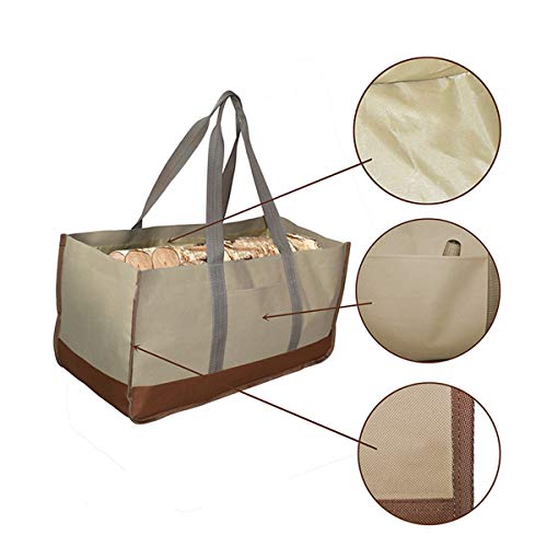 KINGEE Kaminholztasche Allzweckkorb Aus Oxford, Holztasche Korb Für Kaminholz, Faltbarer Aufbewahrungskorb Mit Griffen… – Bild 5