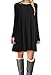 MOLERANI Women's Casual Plain Simple Long Sleeve T-Shirt Loose Dress (3XL, 03Black)