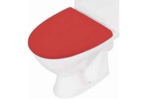 AZHCHKE Toilet Lid Cover, Bathroom Stretch Spandex Washable Toilet Lid Seat Protector Cover with Elastic Bottom, Red