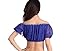 ZLTdream Belly Dance Lanterns Short Sleeve Bra Top With Chest Pad Dark Blue