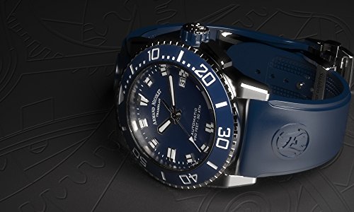 Armand Nicolet Men's Diver Automatic Watch Blue with Rubber Bracelet A480AGU-BU-GG4710U